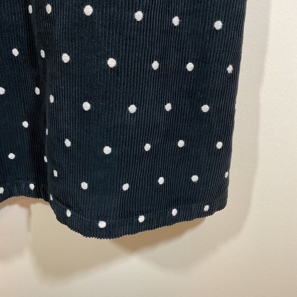 Topshop Black Polka Dot Corduroy Pinafore Overall Dress Women 8 Retro Schoolgirl - Picture 8 of 16